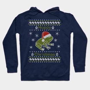 Hoppy Christmas Frog Ugly Sweater Hoodie